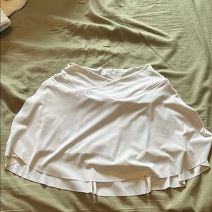 Amazon Cream Skater Mini Skirt Wrap High-Low